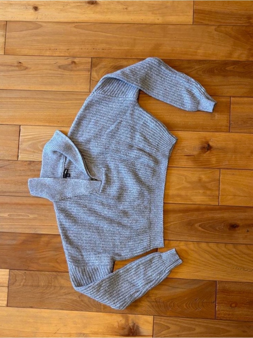 Cropped Knit Quarter-Zip